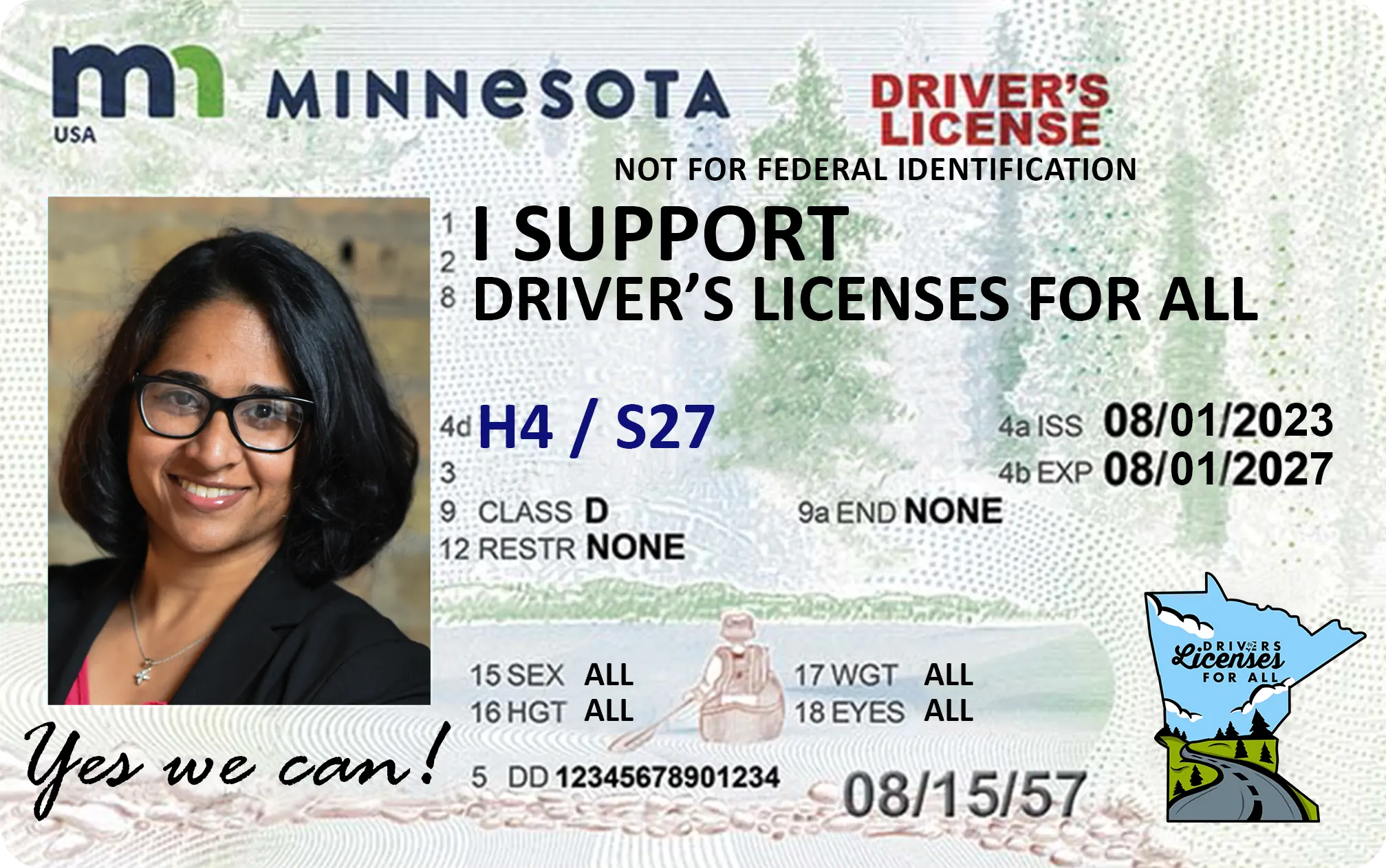 Example of a Minnesota driver's license Example of a Minnesota driver's license
